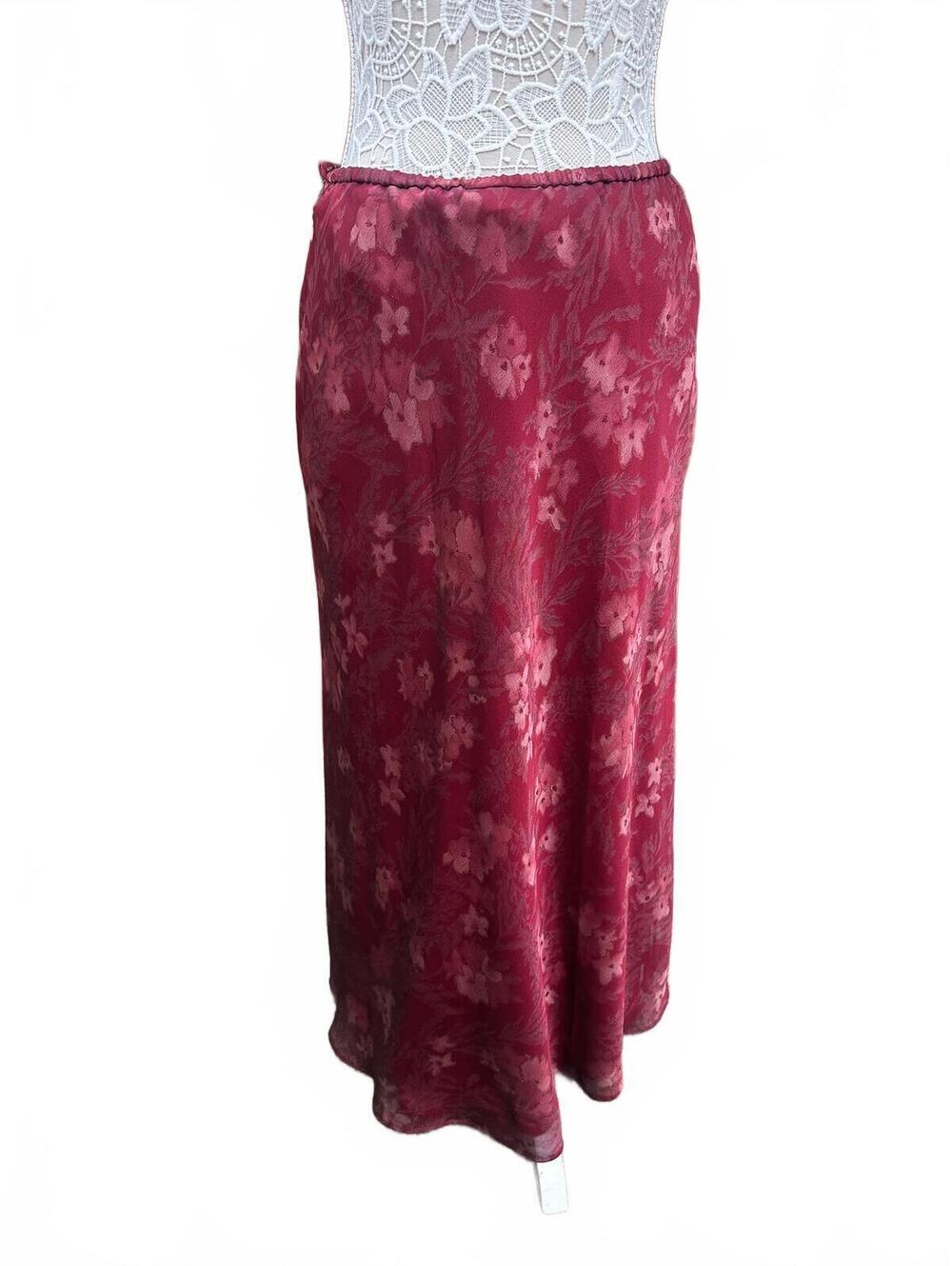 Vintage Freeport Studio‎ Floral Burgundy Maxi Skirt
